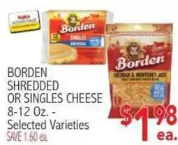 Ingles Markets Borden shredded or singles cheese offer