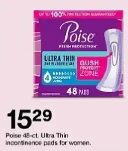 Target Poise ultra thin incontinence pads for women offer