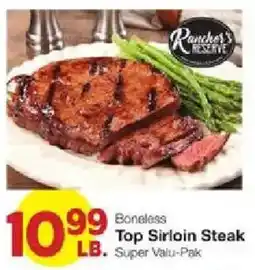 United Supermarkets Rancher's Reserve Boneless Top Sirloin Steak offer