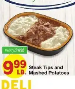 United Supermarkets Ready2heat Steak Tips and Mashed Potatoes offer