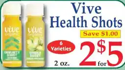 Market Basket Vive Health Shots offer