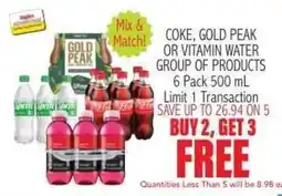 Ingles Markets Coke, Gold Peak or Vitamin Water Group of Products offer