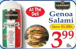 Market Basket Carando Genoa Salami offer
