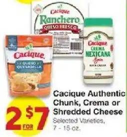 United Supermarkets Cacique Authentic Chunk, Crema or Shredded Cheese offer