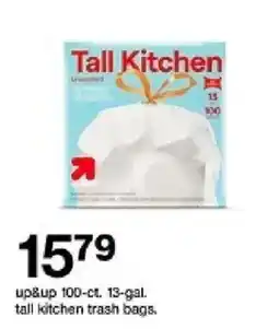 Target up&up tall kitchen trash bags offer