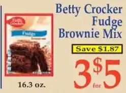 Market Basket Betty Crocker fudge brownie mix offer