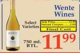Market Basket Wente Wines offer