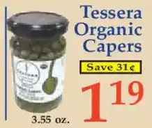 Market Basket Tessera organic capers offer