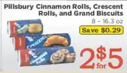 Market Basket Pillsbury cinnamon rolls, crescent rolls, and grand biscuits offer