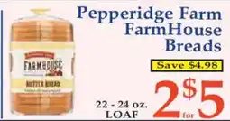 Market Basket Pepperidge Farm FarmHouse Breads offer