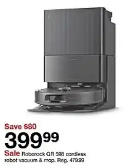 Target Roborock QR 598 cordless robot vacuum & mop offer