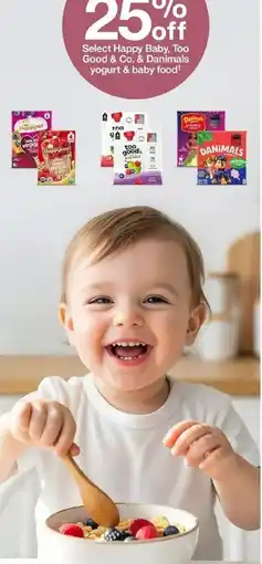 Target Select Happy Baby, Too Good & Co. & Danimals yogurt & baby food offer