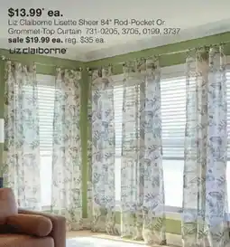 JC Penney Liz Claiborne Lisette Sheer Rod-Pocket Or Grommet-Top Curtain offer