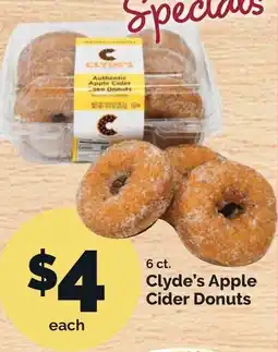Harris Teeter Clyde's Apple Cider Donuts offer