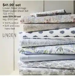 JC Penney Linden Street Vintage Wash Queen Sheet Set offer