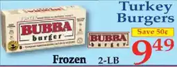 Market Basket Bubba burger turkey burgers offer
