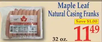 Market Basket Maple Leaf Natural Casing Franks offer