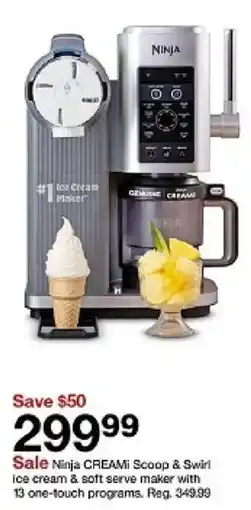 Target Ninja CREAMi Scoop & Swirl ice cream & soft serve maker offer