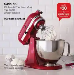 JC Penney KitchenAid Artisan Mixer offer