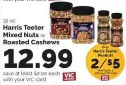 Harris Teeter Harris Teeter Mixed Nuts or Roasted Cashews offer