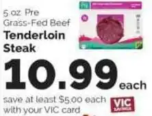 Harris Teeter Pre Grass-Fed Beef Tenderloin Steak offer