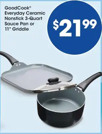 GoodCook Everyday Ceramic Nonstick 3-Quart Sauce Pan or 11" Griddle
