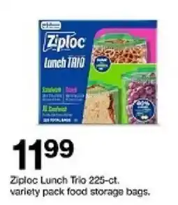 Target Ziploc lunch trio food storage bags offer