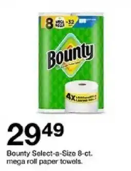 Target Bounty select-a-size mega roll paper towels offer