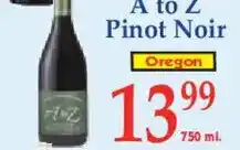 Market Basket A to Z Pinot Noir offer