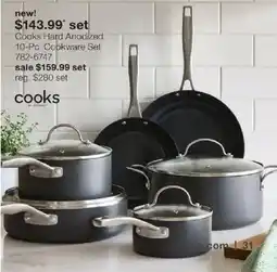 JC Penney Cooks hard anodized 10-pc. cookware set offer