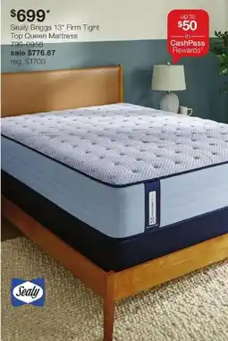 JC Penney Sealy Briggs 13" Firm Tight Top Queen Mattress offer