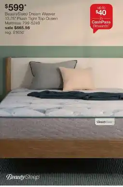 JC Penney BeautySleep Dream Weaver Mattress offer