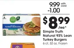 Ralphs Simple Truth Natural Turkey Burgers offer