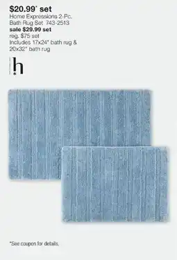 JC Penney Home Expressions bath rug set offer