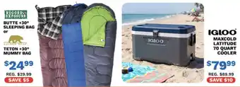Rugged Exposure Butte +30° Sleeping Bag or Golden Bear Teton +30° Mummy Bag