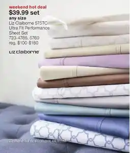 JC Penney Liz Claiborne ultra fit performance sheet set offer