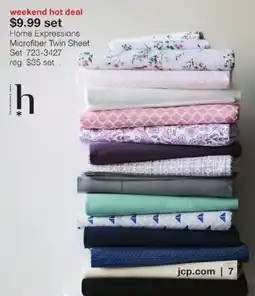 JC Penney Home Expressions Microfiber Twin Sheet Set offer