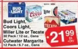 Superior Grocers Bud Light, Coors Light, Miller Lite or Tecate offer