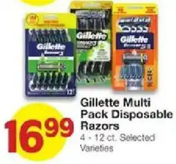 United Supermarkets Gillette Multi Pack Disposable Razors offer