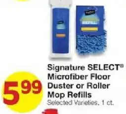 United Supermarkets Signature SELECT Microfiber Floor Duster or Roller Mop Refills offer