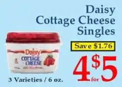 Market Basket Daisy Cottage Cheese Singles offer