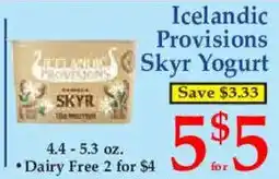 Market Basket Icelandic Provisions Skyr Yogurt offer