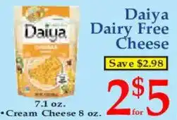Market Basket Daiya dairy free cheese offer
