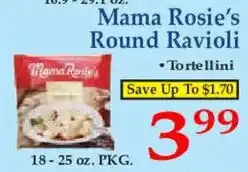 Market Basket Mama Rosie's Round Ravioli offer