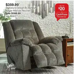 JC Penney Signature Design By Ashley Kegler Manual Recliner offer