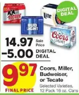 United Supermarkets Coors, Miller, Budweiser, or Tecate offer