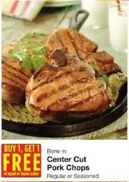 United Supermarkets Bone-In Center Cut Pork Chops offer