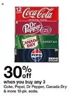 Target Coke, Pepsi, Dr Pepper, Canada Dry & more 12-pk. soda offer