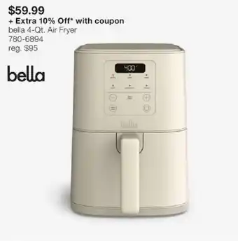 JC Penney Bella 4-Qt. Air Fryer offer