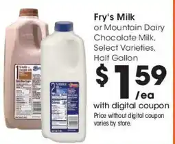 Fry's Fry's Milk or Mountain Dairy Chocolate Milk offer